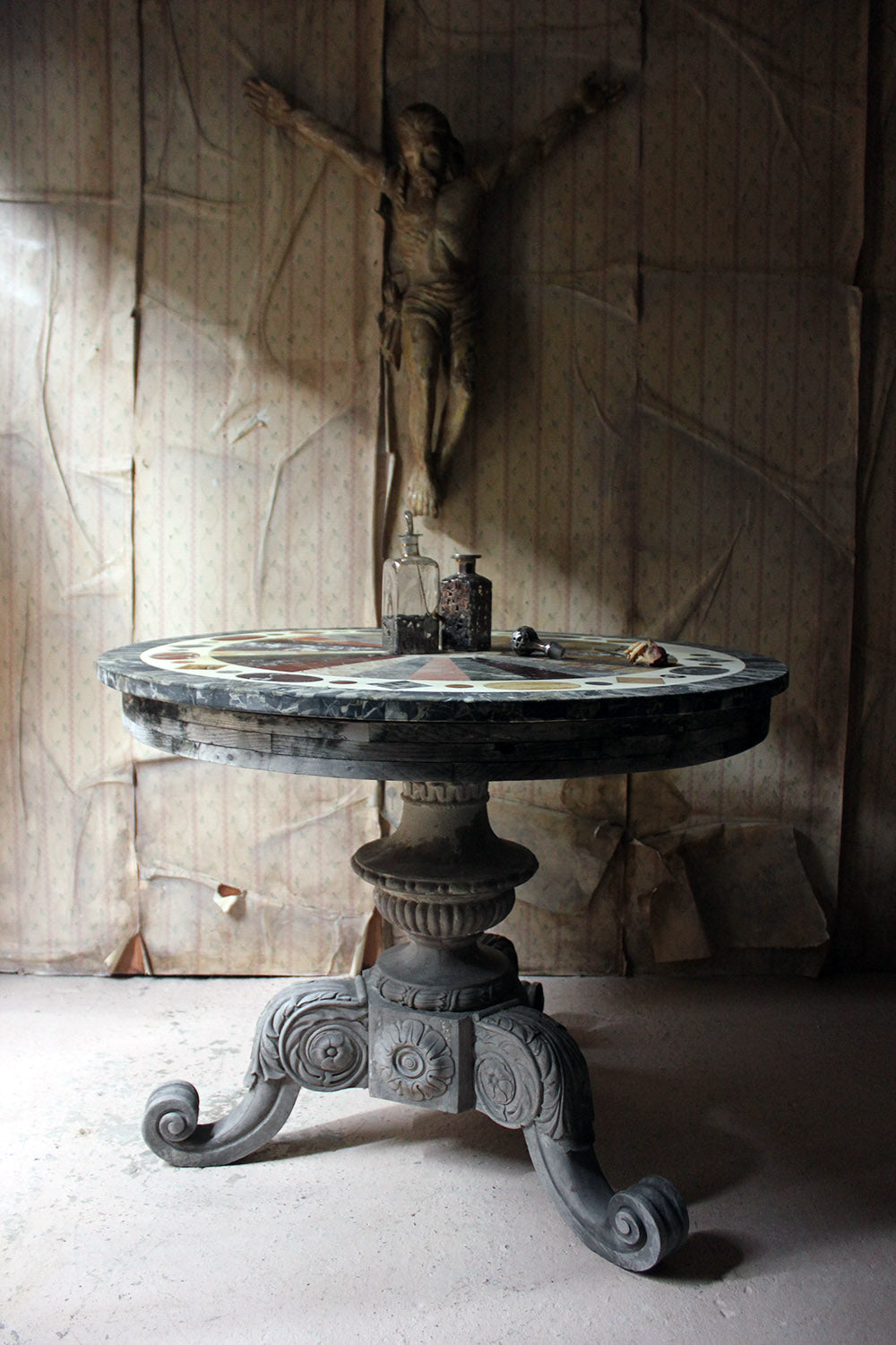 A 19thC Italian Painted & Specimen Marble Topped Centre Table c.1890; The Estate of Sir David Tang