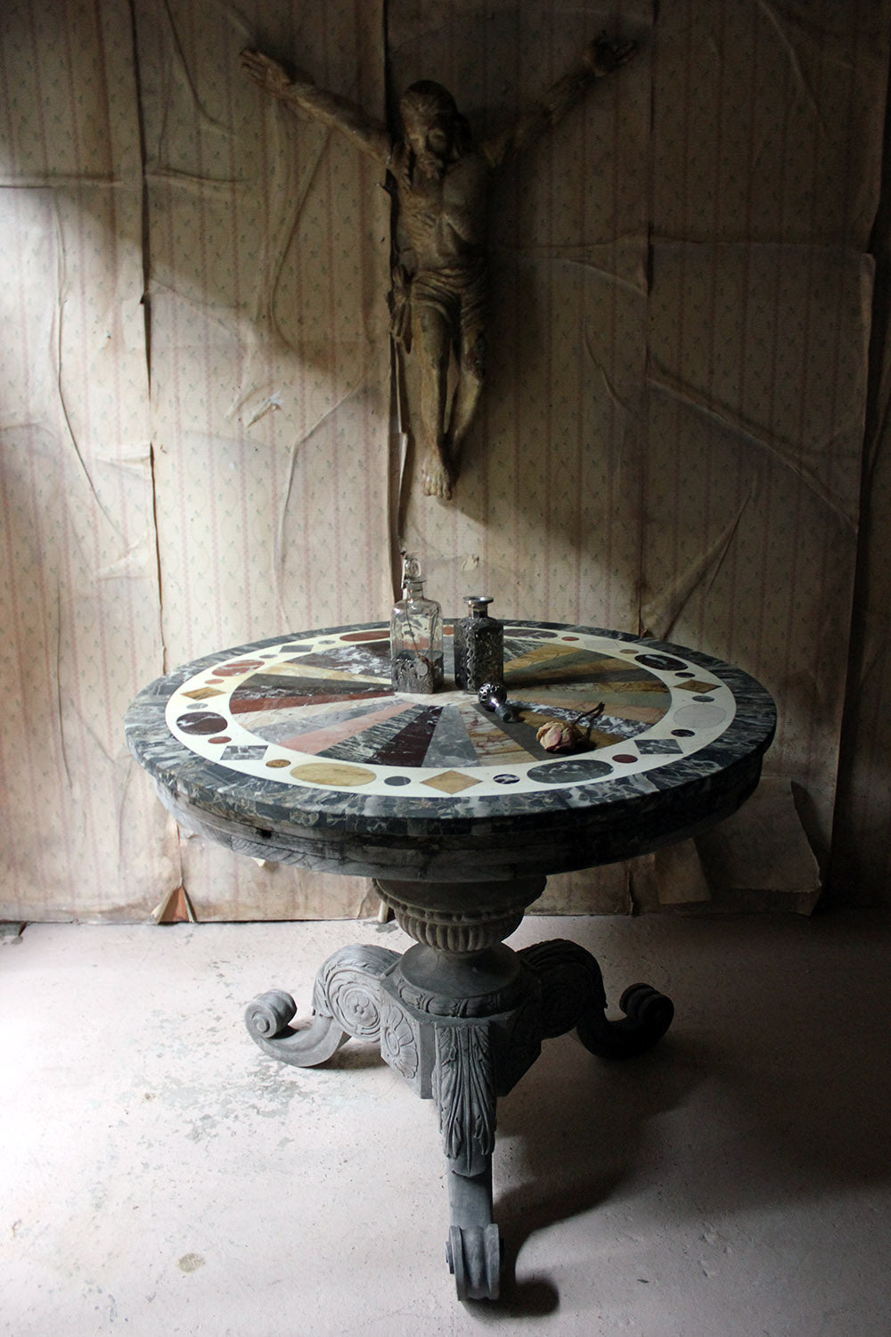 A 19thC Italian Painted & Specimen Marble Topped Centre Table c.1890; The Estate of Sir David Tang