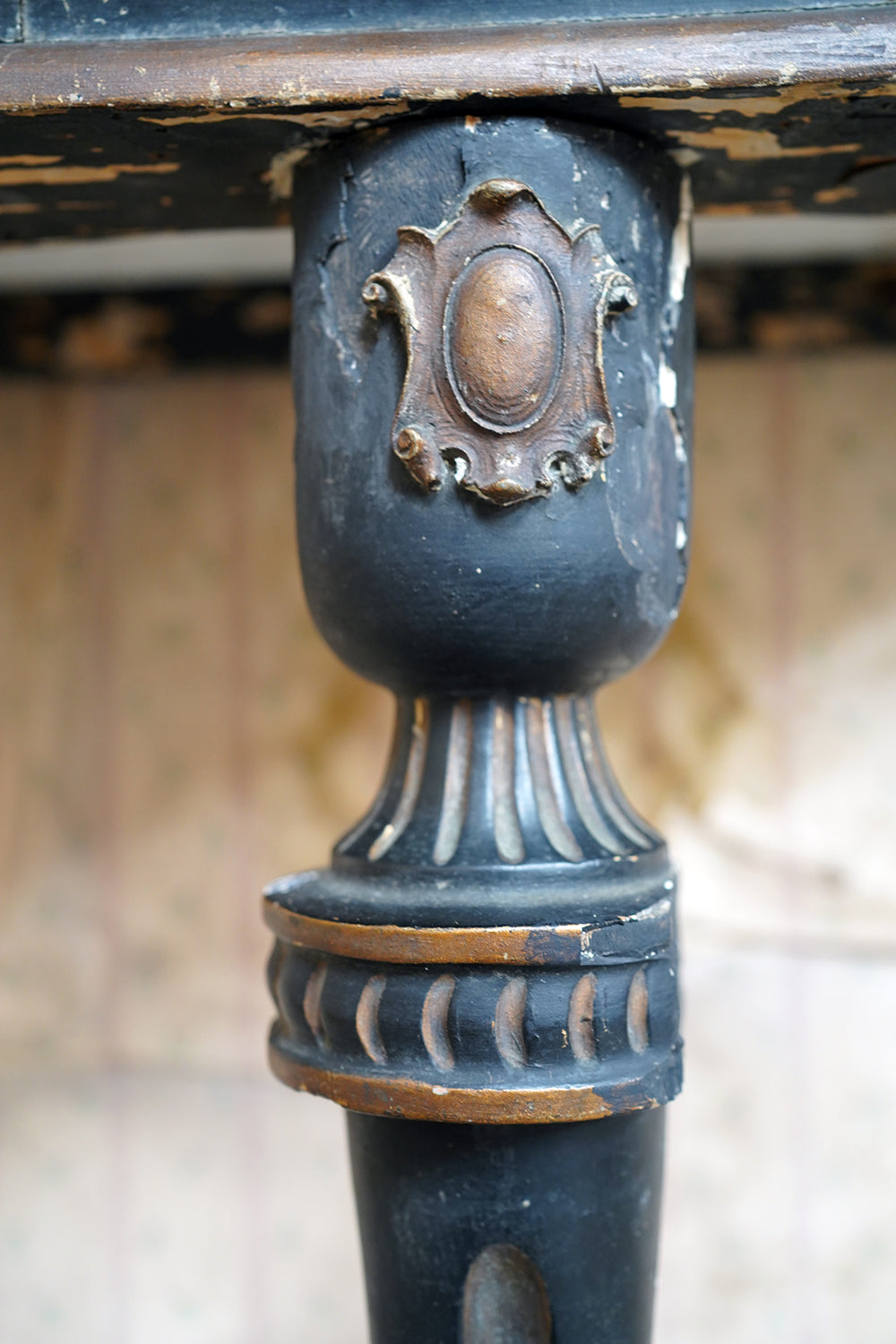 A 19thC Marble Topped Ebonised & Parcel Gilt Console Table c.1870