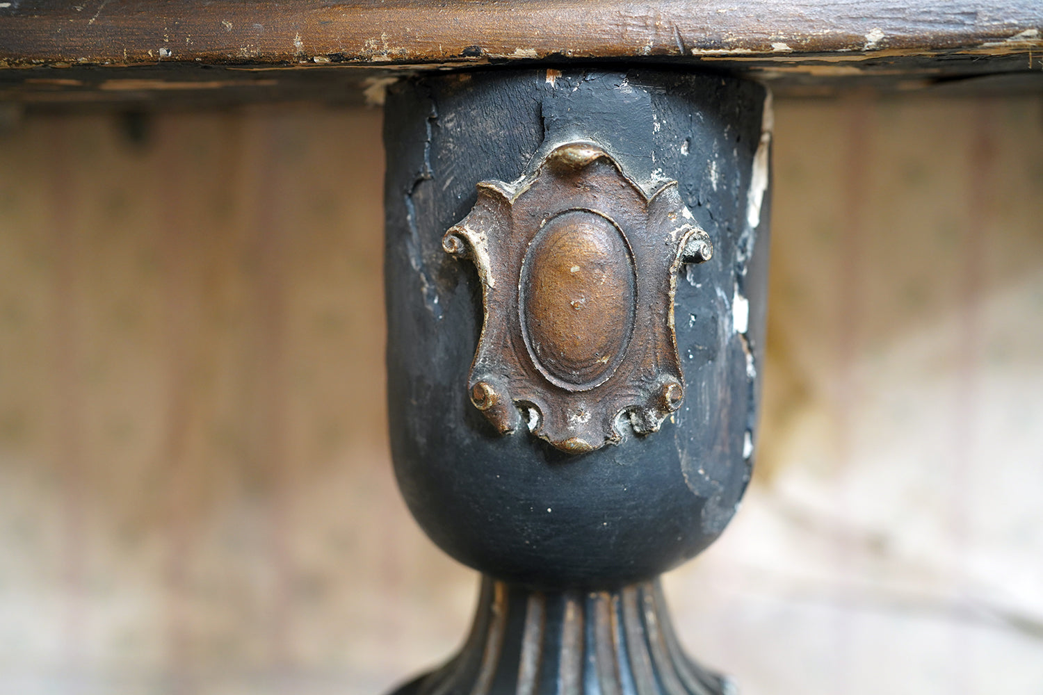 A 19thC Marble Topped Ebonised & Parcel Gilt Console Table c.1870