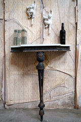 A 19thC Marble Topped Ebonised & Parcel Gilt Console Table c.1870