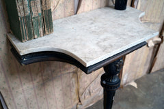 A 19thC Marble Topped Ebonised & Parcel Gilt Console Table c.1870