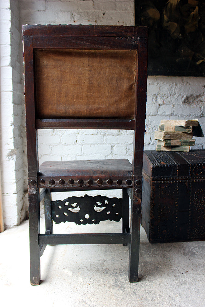 A Decorative 17thC Spanish Walnut Baroque Period Side Chair