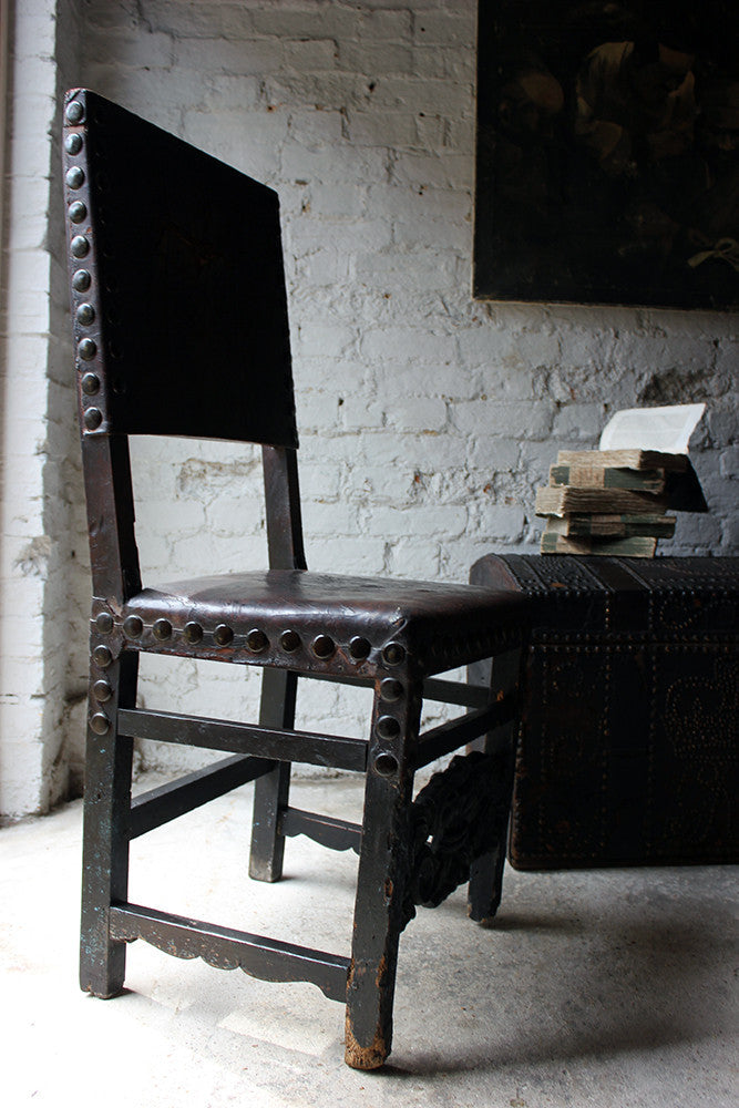 A Decorative 17thC Spanish Walnut Baroque Period Side Chair