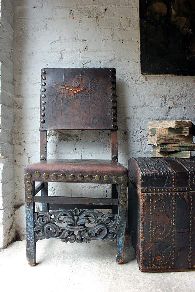 A Decorative 17thC Spanish Walnut Baroque Period Side Chair