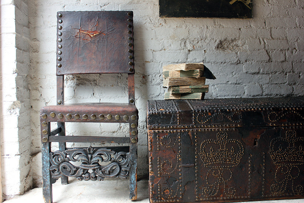 A Decorative 17thC Spanish Walnut Baroque Period Side Chair