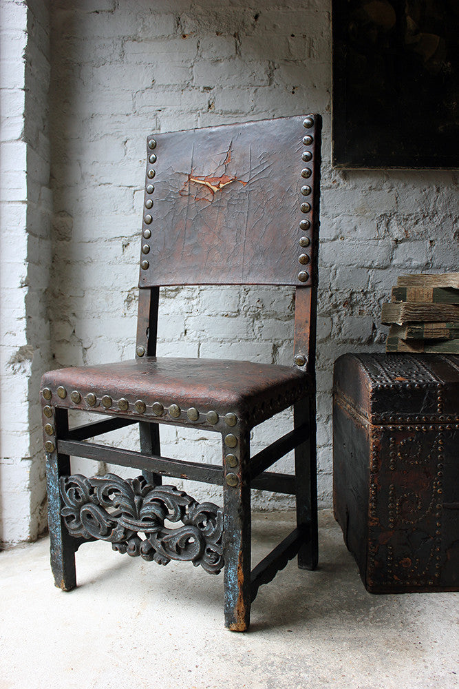 A Decorative 17thC Spanish Walnut Baroque Period Side Chair