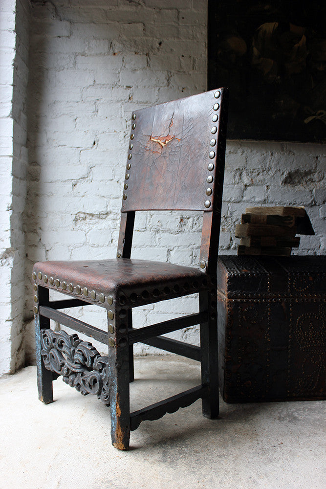 A Decorative 17thC Spanish Walnut Baroque Period Side Chair