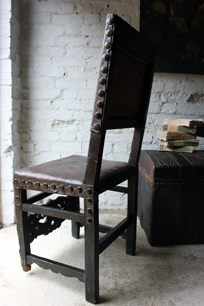 A Decorative 17thC Spanish Walnut Baroque Period Side Chair