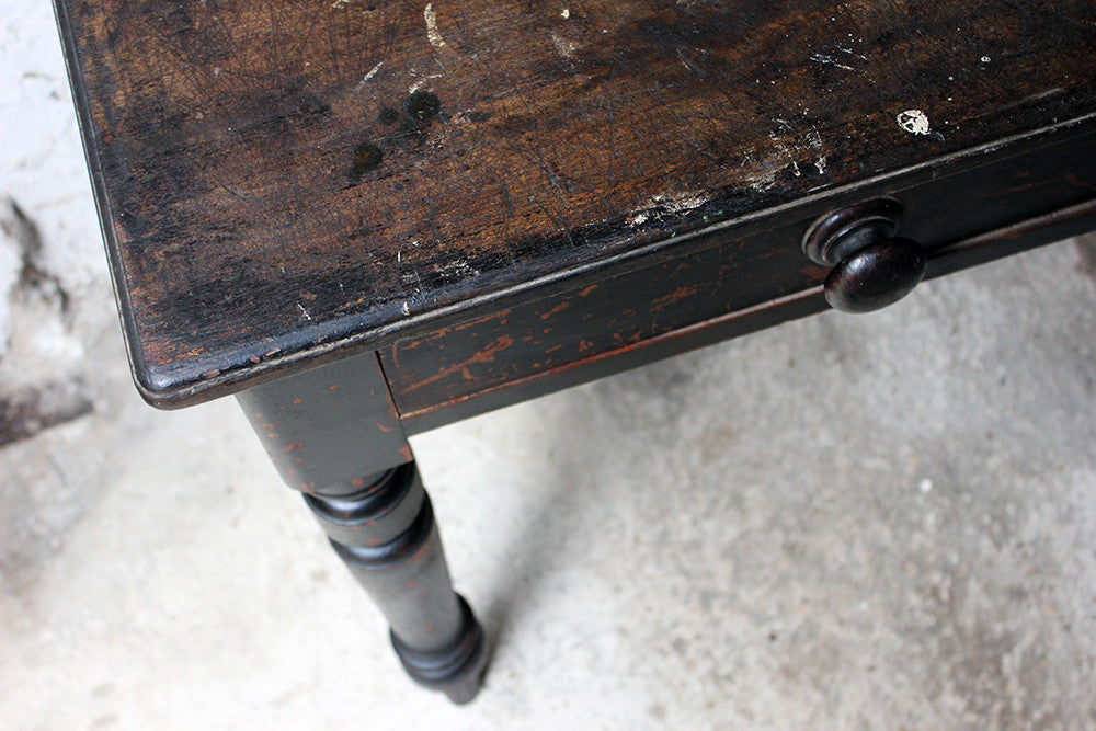 A Decorative Black-Painted Pine Serving Table c.1840-60