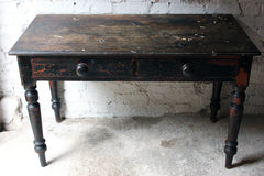 A Decorative Black-Painted Pine Serving Table c.1840-60