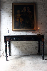 A Decorative Black-Painted Pine Serving Table c.1840-60