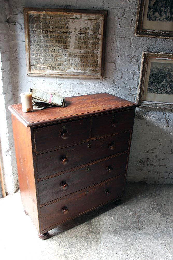 A Good Quality Mid-Victorian Stained Pine Chest of Drawers c.1870
