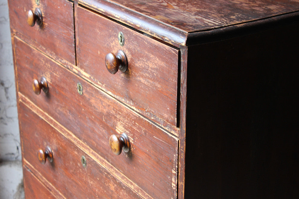 A Good Quality Mid-Victorian Stained Pine Chest of Drawers c.1870