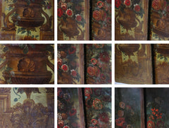 A Good Pair of Large Continental School c.1830 Oils on Canvas of Classical Urns & Flowers
