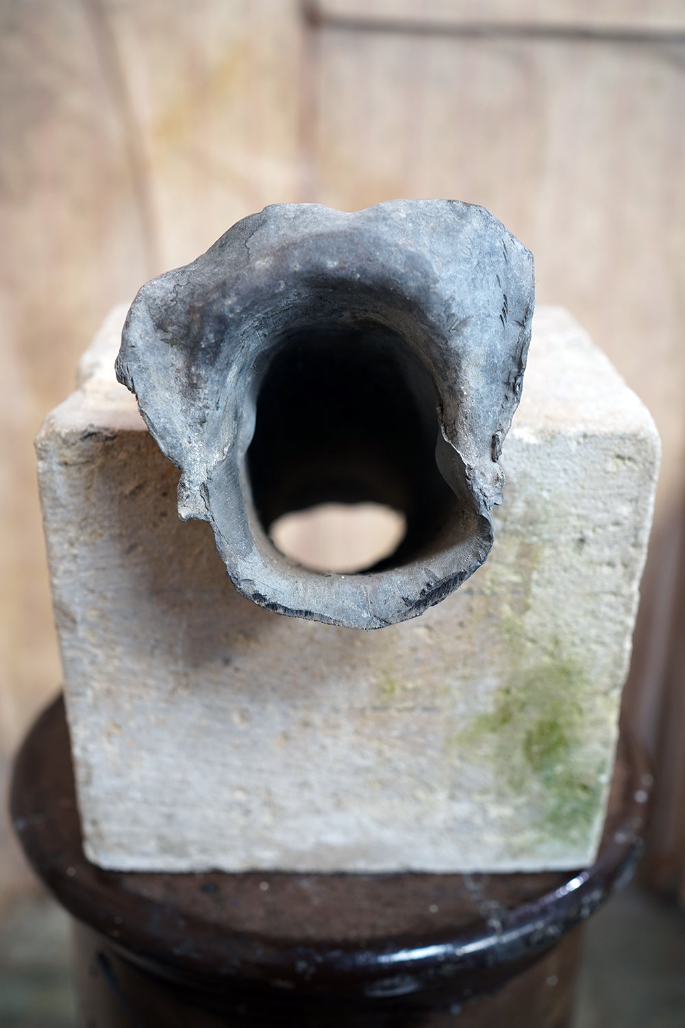 A 17thC Carved Limestone Rain Head Waterspout Gargoyle c.1600-50