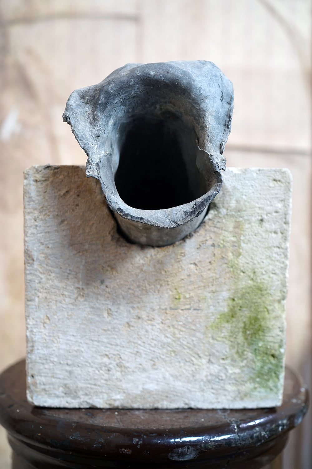 A 17thC Carved Limestone Rain Head Waterspout Gargoyle c.1600-50