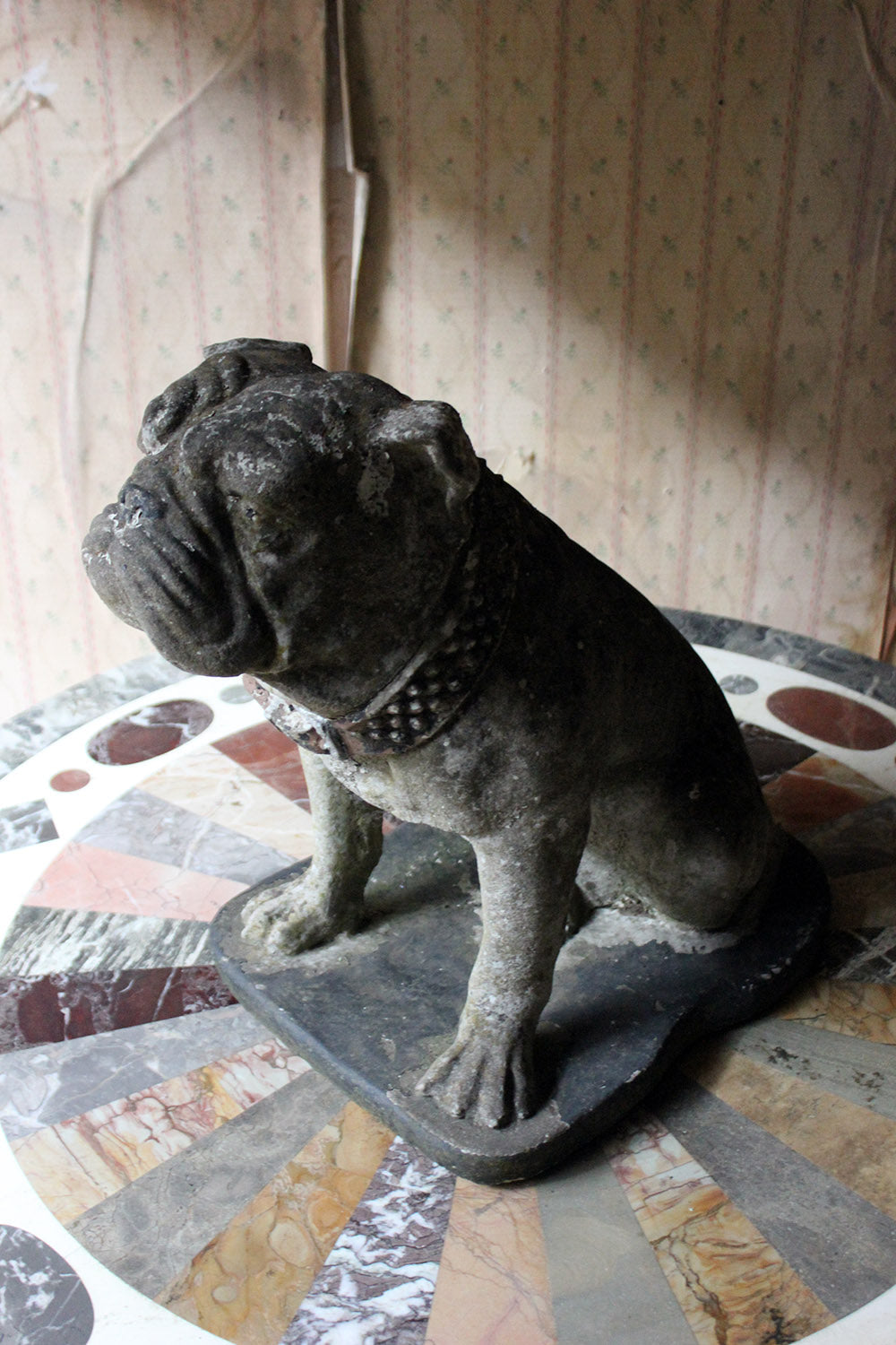 A Decorative Mid 20thC Painted Cast Stone Bulldog c.1940-50