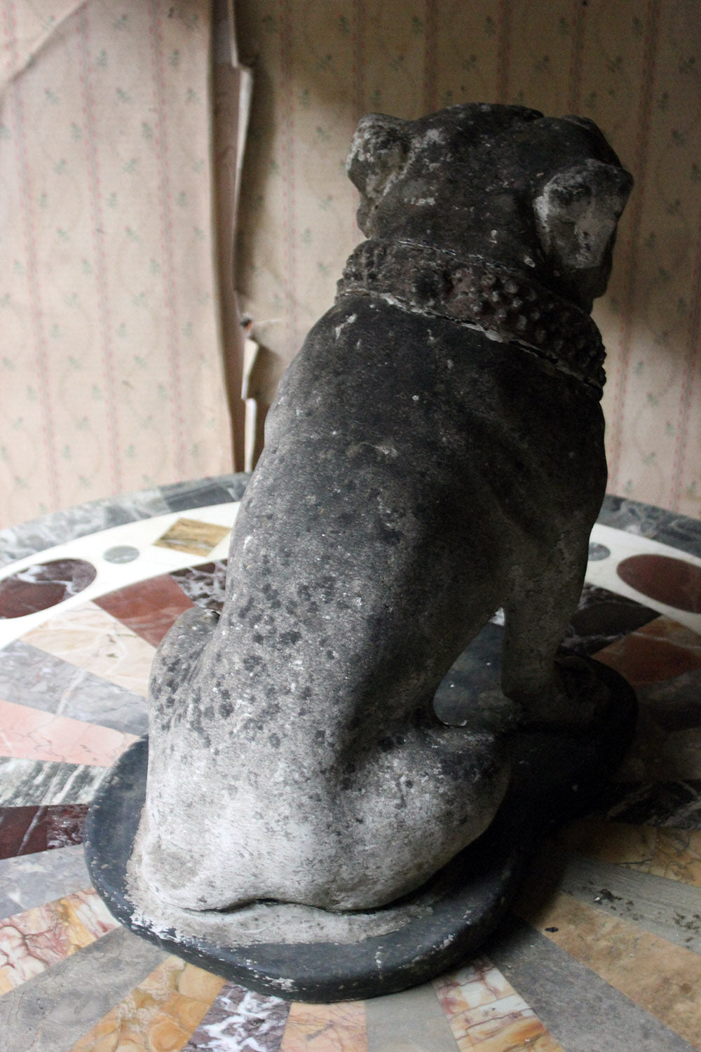 A Decorative Mid 20thC Painted Cast Stone Bulldog c.1940-50