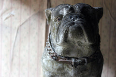 A Decorative Mid 20thC Painted Cast Stone Bulldog c.1940-50