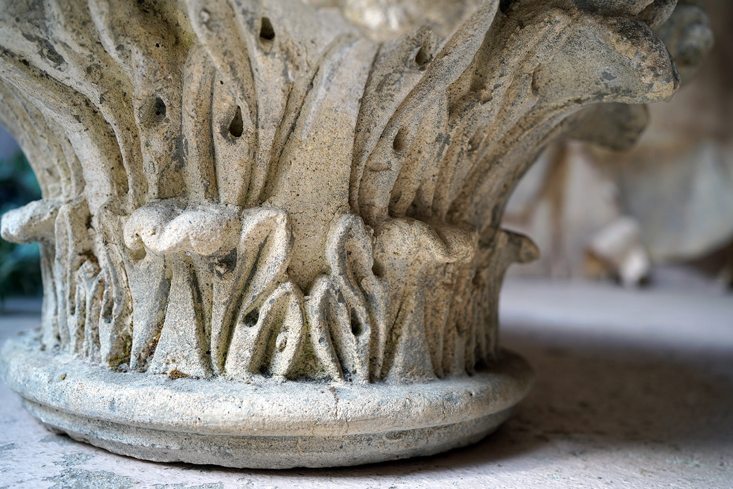 A Good Early 20thC Carved Stone Corinthian Capital