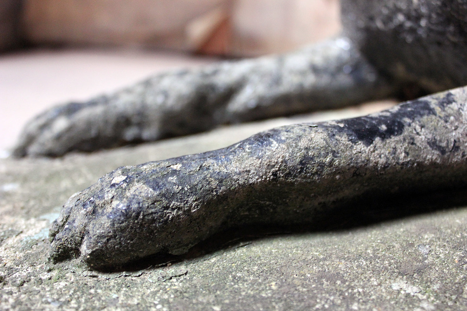 A Decorative Mid 20thC Painted Cast Stone Whippet c.1940-50