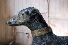 A Decorative Mid 20thC Painted Cast Stone Whippet c.1940-50
