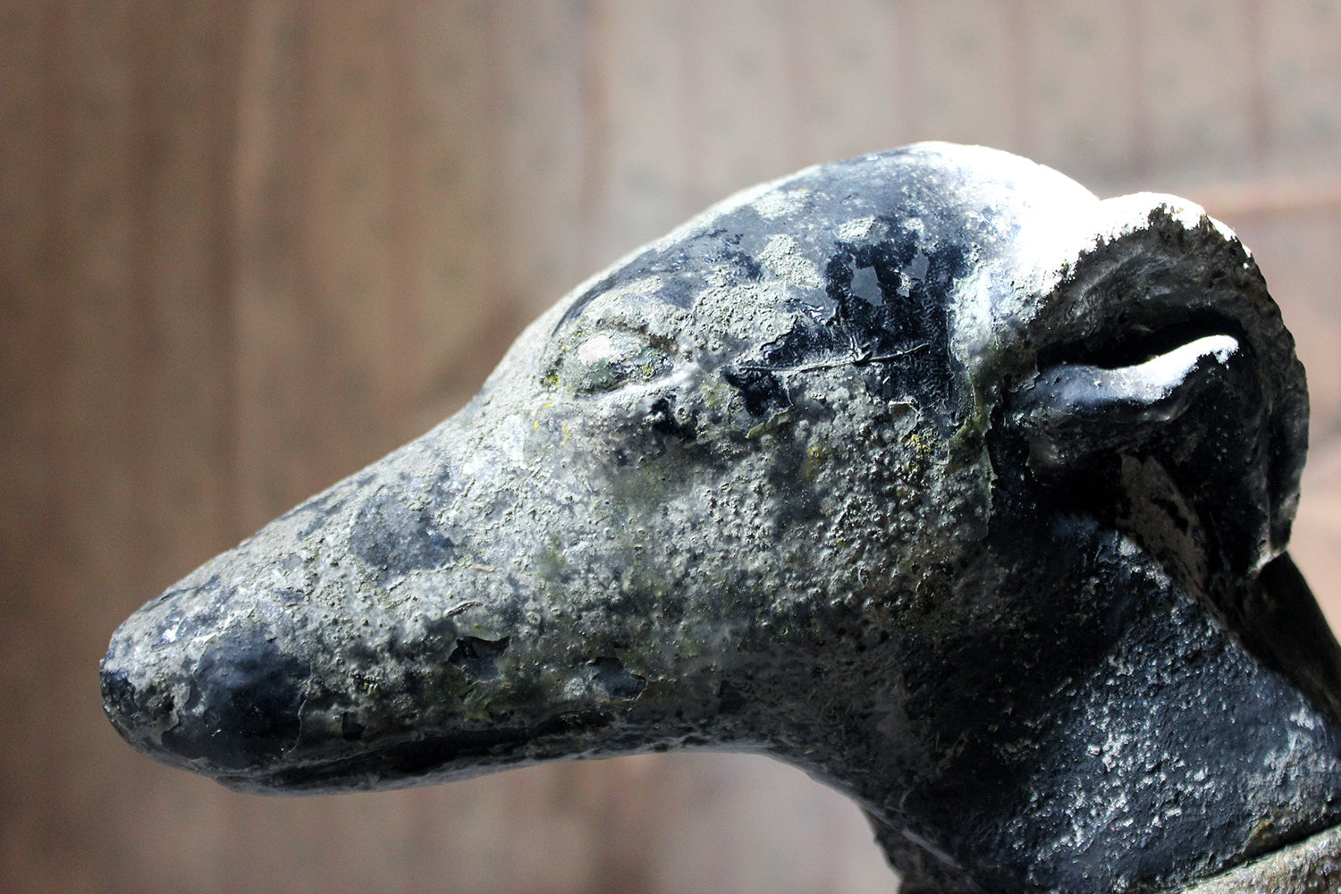 A Decorative Mid 20thC Painted Cast Stone Whippet c.1940-50