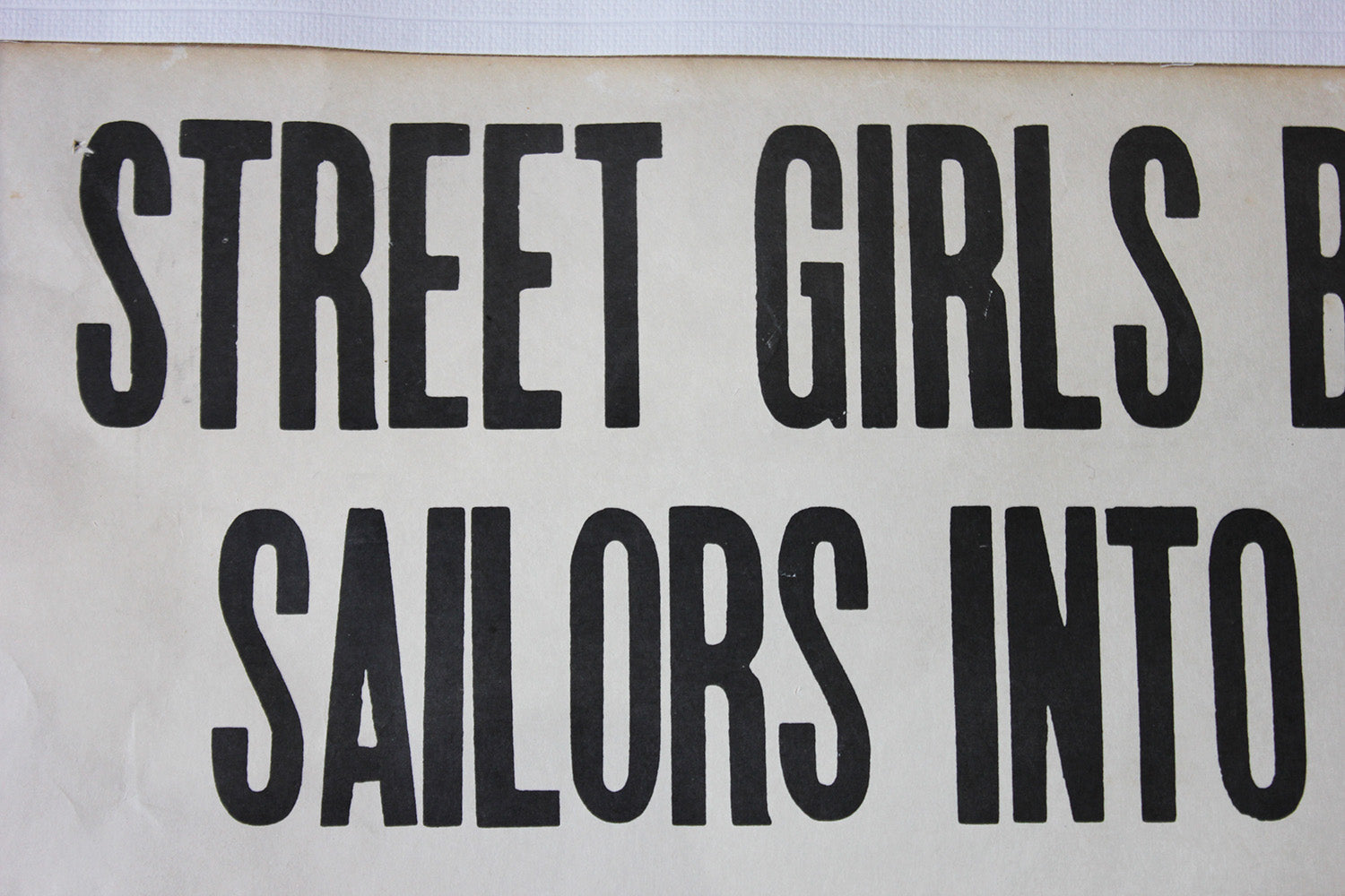 A Framed Printed Notice for The Palace Hotel, Virginia USA; Street Girls & Sailors c.1935-45