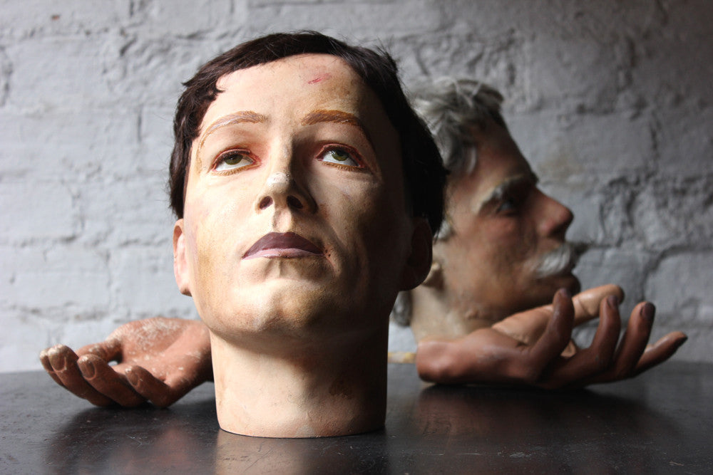 A Good 20thC Male Portrait Mannequin Head