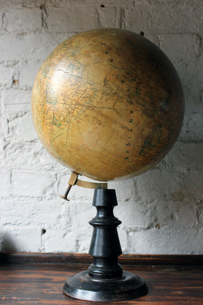 A Fine c.1895 French Terrestrial Table Globe; “Globe Terrestre” prepared by J FOREST, Paris