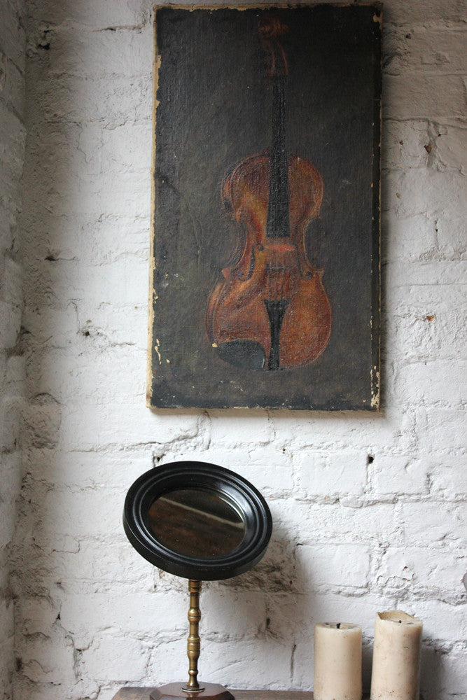 A Charming Late 19thC Oil on Canvas of a Violin