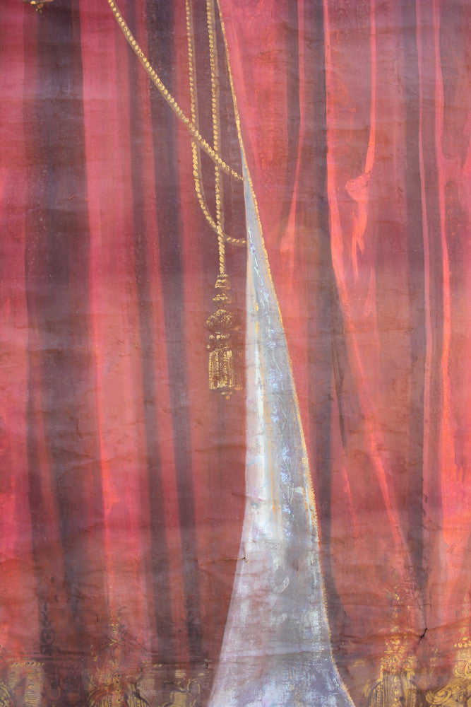 A Glorious c.1900 French Hand-Painted Theatre Canvas Backdrop