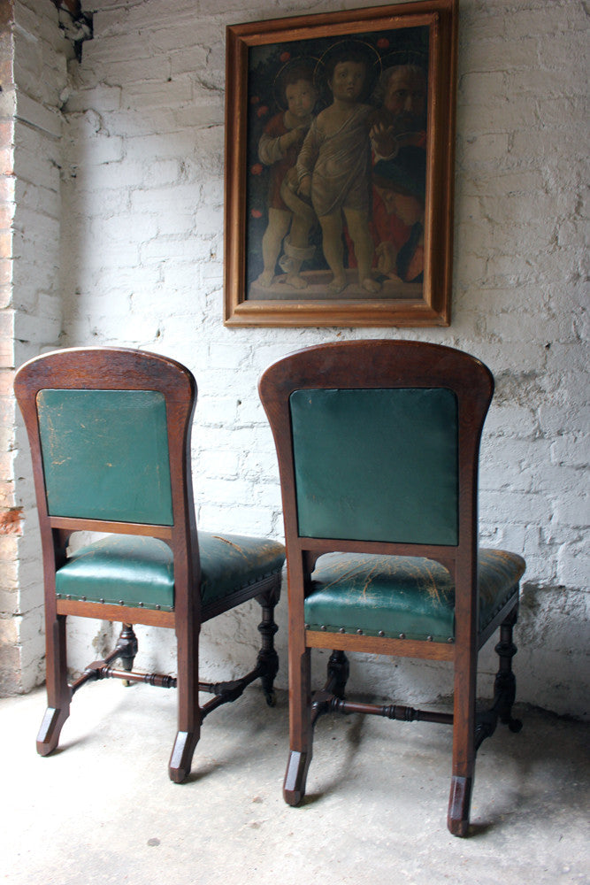 A Cracking Pair of Early Victorian Oak Gothic Revival Side Chairs by Holland & Sons c.1840