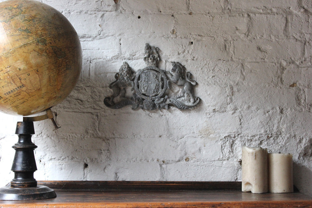 A Good 19thC Pierced Lead Royal Armorial