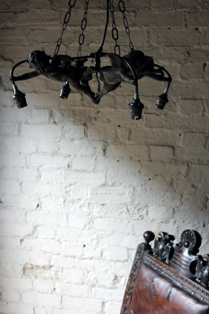 A Fabulous c.1890 Centre Light in the Form of Four Putti