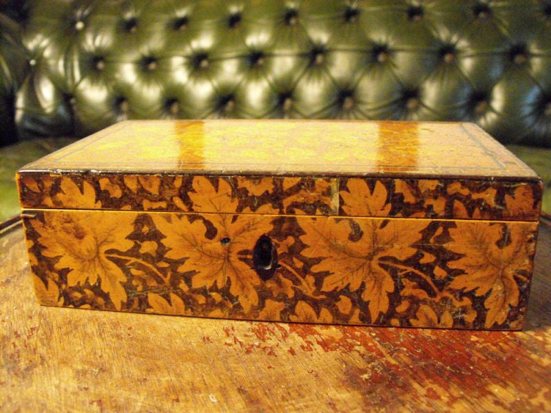A Beautifully Botanical Georgian Pen Work Jewellery Box