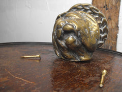 A Charming Edwardian Brass Doorknocker in the form of an Old English Sheepdog