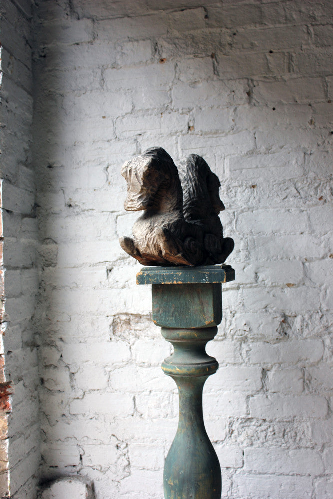 A Decorative Softwood Chip-Carving of Two Seahorses
