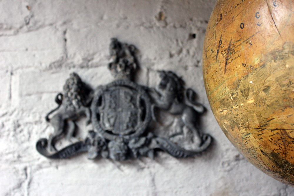 A Good 19thC Pierced Lead Royal Armorial