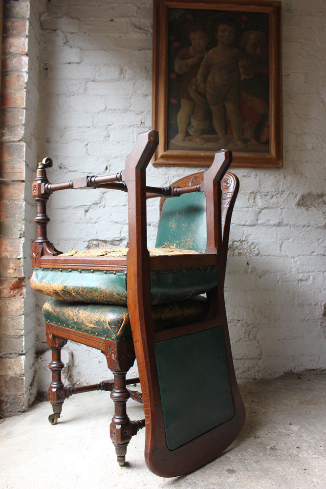 A Cracking Pair of Early Victorian Oak Gothic Revival Side Chairs by Holland & Sons c.1840