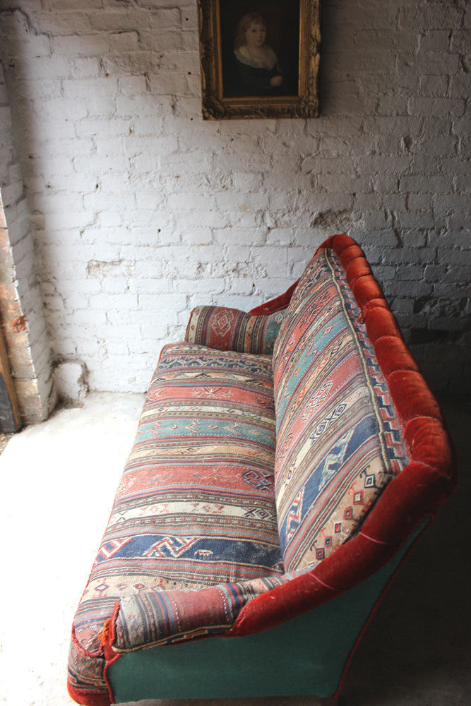 A Good c.1940 Two Seater Kelim Upholstered Sofa