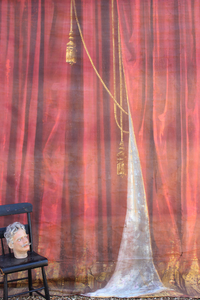 A Glorious c.1900 French Hand-Painted Theatre Canvas Backdrop