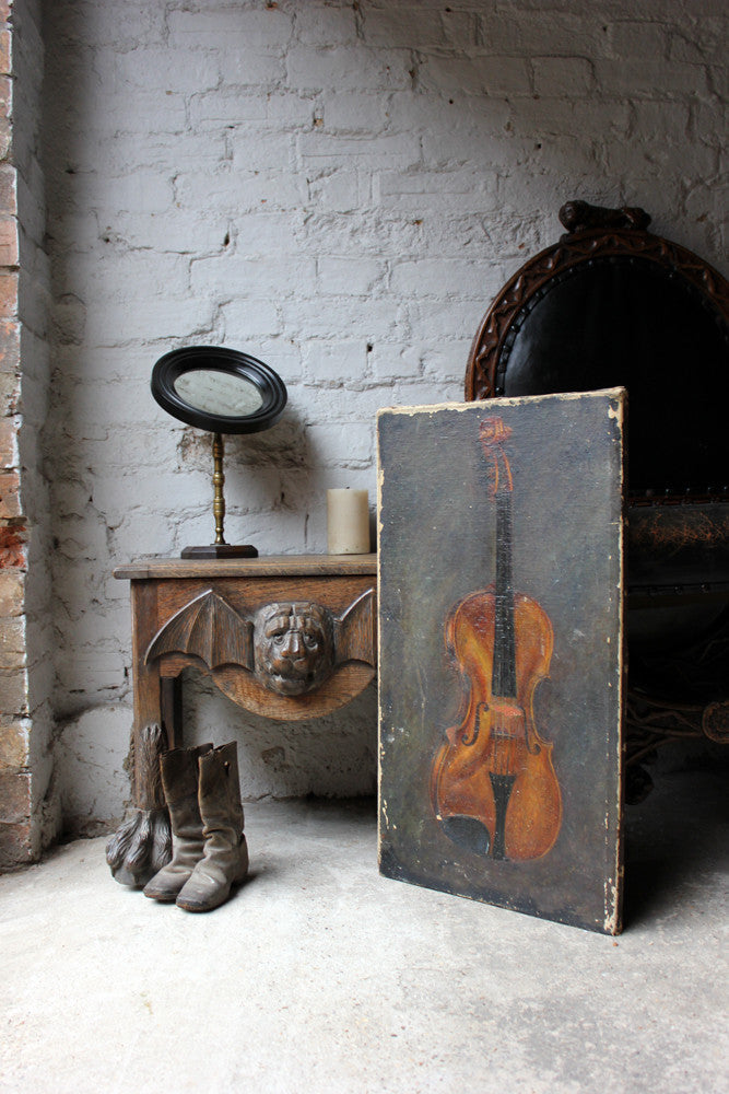 A Charming Late 19thC Oil on Canvas of a Violin