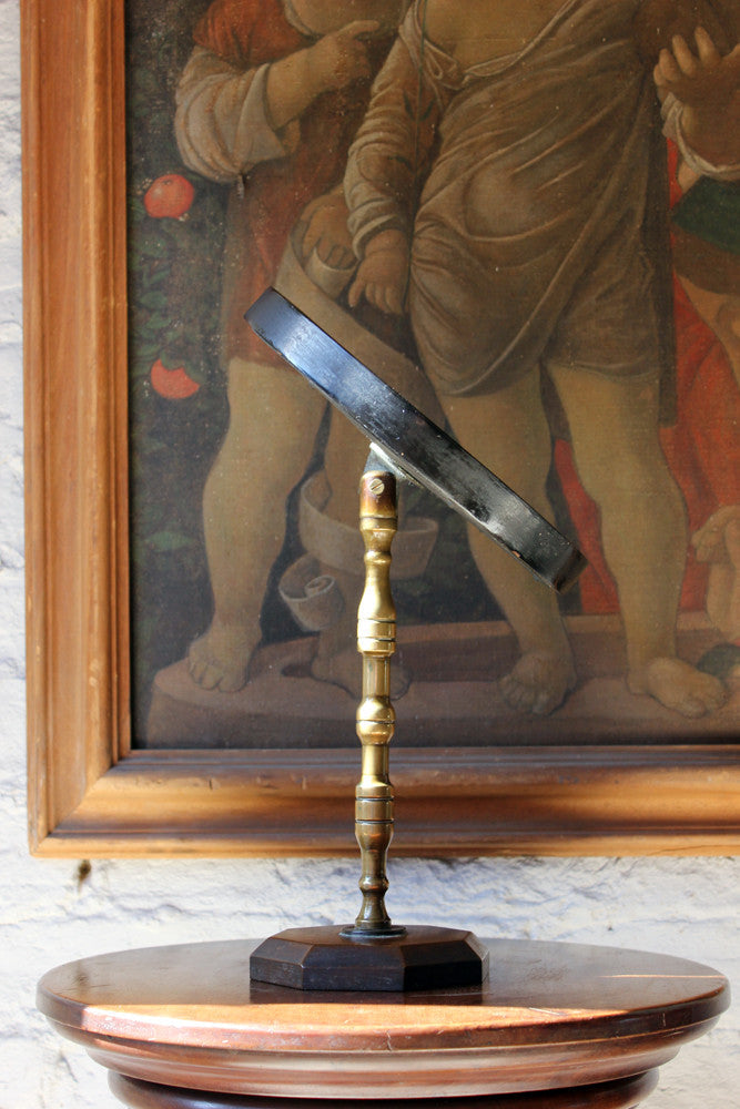 A Good Late 19thC Ebonised Gentleman's Shaving Mirror c.1880