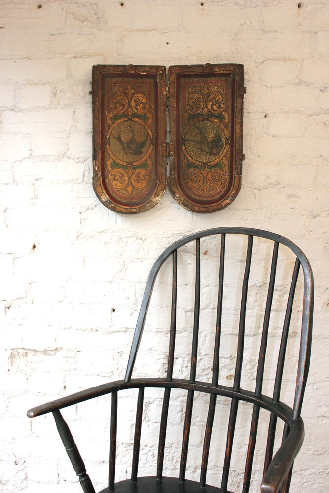 A Fantastic Pair of Hand Painted Fairground Centre Dropper Panels Attributed to W.H.Halstead c.1885