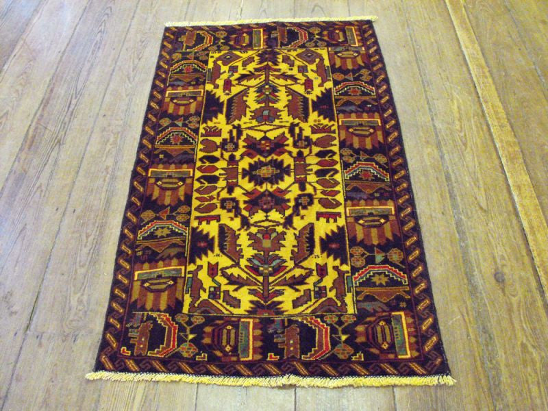 A Cheerful Herat Belouche Rug: 136cm x 79cm