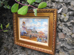 A Charismatic Early 20thC Oil Painting on Board; Fairground Scene by L.O. Udall (b. 1900)