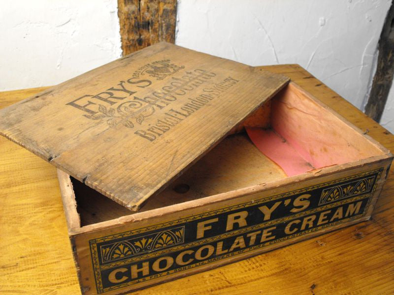 A Decorative Antique Pine J. S. Fry & Sons Chocolate Cream Display Counter Box