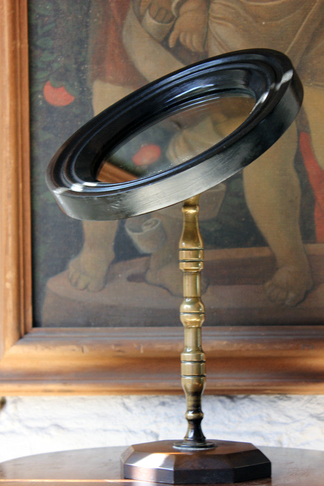A Good Late 19thC Ebonised Gentleman's Shaving Mirror c.1880